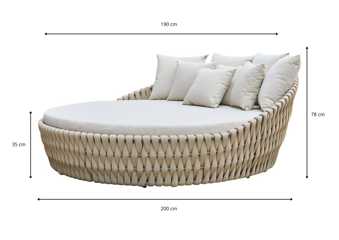 DuneDAY loungebed beige - Ø200 cm
